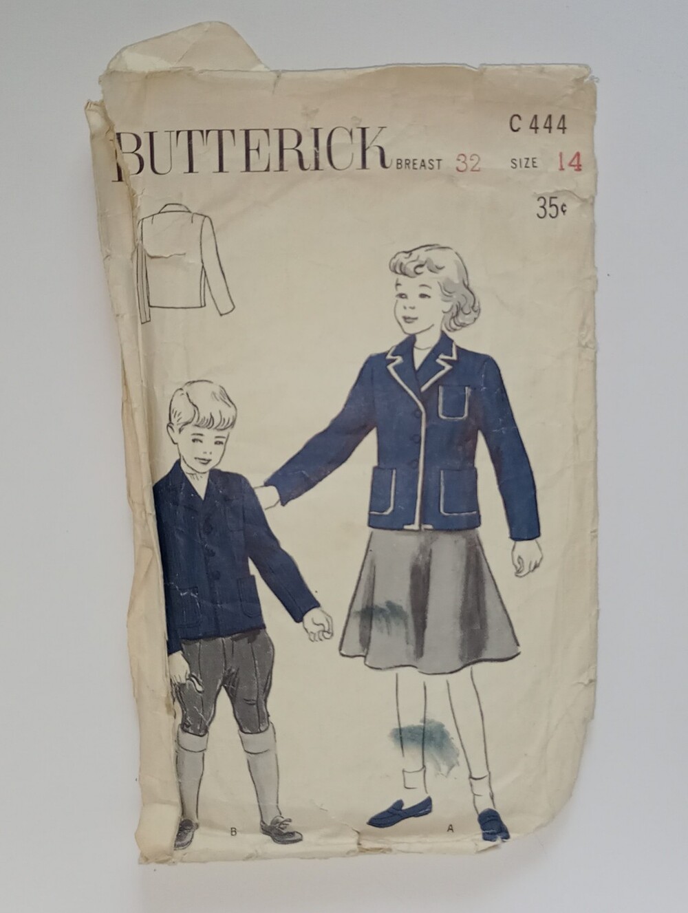 Butterick #C444 Sewing Pattern Blazer Jacket Boys and Girls Size 14 Breast 32